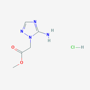 molecular formula C5H9ClN4O2 B1486952 Methyl (5-amino-1h-1,2,4-triazol-1-yl)acetate hydrochloride CAS No. 2173089-94-4