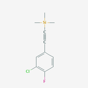 molecular formula C11H12ClFSi B14869526 (3-Chloro-4-fluoro-phenylethynyl)-trimethyl-silane 