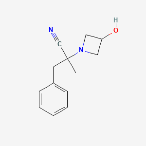 2-(3-Hydroxyazetidin-1-yl)-2-methyl-3-phenylpropanenitrile