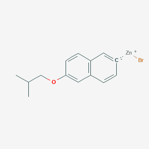 molecular formula C14H15BrOZn B14869558 6-i-Butyloxy-2-naphthylZinc bromide 