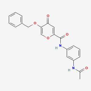 N-(3-acetamidophenyl)-5-(benzyloxy)-4-oxo-4H-pyran-2-carboxamide