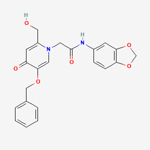 N-(benzo[d][1,3]dioxol-5-yl)-2-(5-(benzyloxy)-2-(hydroxymethyl)-4-oxopyridin-1(4H)-yl)acetamide