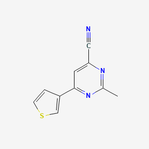 molecular formula C10H7N3S B14869624 2-Methyl-6-(thiophen-3-yl)pyrimidine-4-carbonitrile 