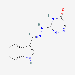 3-[(2E)-2-(1H-indol-3-ylmethylidene)hydrazinyl]-1,2,4-triazin-5-ol