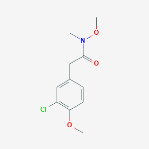 molecular formula C11H14ClNO3 B14869656 2-(3-chloro-4-methoxyphenyl)-N-methoxy-N-methylacetamide 