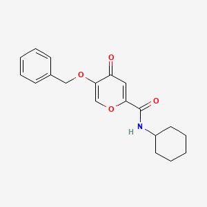 molecular formula C19H21NO4 B14869662 5-(benzyloxy)-N-cyclohexyl-4-oxo-4H-pyran-2-carboxamide 