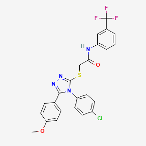 molecular formula C24H18ClF3N4O2S B14869684 2-((4-(4-chlorophenyl)-5-(4-methoxyphenyl)-4H-1,2,4-triazol-3-yl)thio)-N-(3-(trifluoromethyl)phenyl)acetamide 