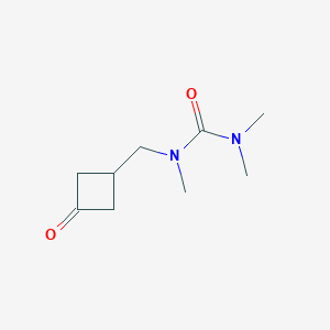 molecular formula C9H16N2O2 B14869749 1,1,3-Trimethyl-3-((3-oxocyclobutyl)methyl)urea 