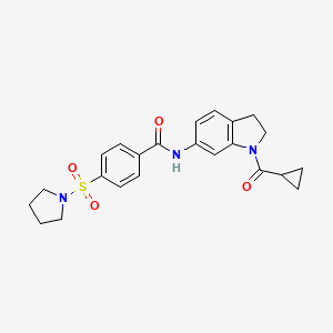 N-(1-(cyclopropanecarbonyl)indolin-6-yl)-4-(pyrrolidin-1-ylsulfonyl)benzamide