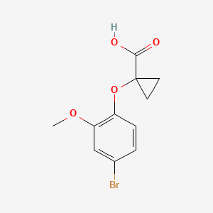 molecular formula C11H11BrO4 B1486982 1-(4-Bromo-2-methoxyphenoxy)-cyclopropanecarboxylic acid CAS No. 1878276-43-7