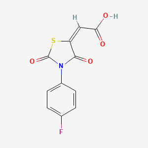 (E)-2-(3-(4-fluorophenyl)-2,4-dioxothiazolidin-5-ylidene)acetic acid