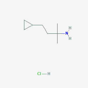 molecular formula C8H18ClN B14869863 4-Cyclopropyl-2-methylbutan-2-amine hydrochloride 