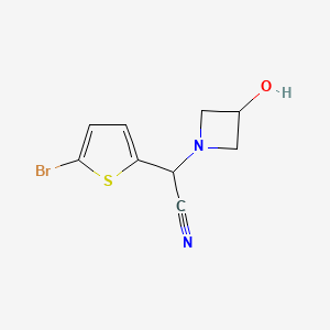 molecular formula C9H9BrN2OS B14869882 2-(5-Bromothiophen-2-yl)-2-(3-hydroxyazetidin-1-yl)acetonitrile 