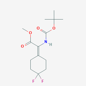 molecular formula C14H21F2NO4 B1486989 tert-Butoxycarbonylamino-(4,4-difluorocyclohexylidene)-acetic acid methyl ester CAS No. 2165043-00-3