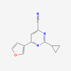 2-Cyclopropyl-6-(furan-3-yl)pyrimidine-4-carbonitrile