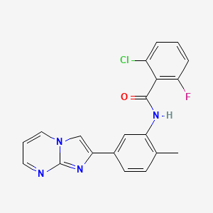 molecular formula C20H14ClFN4O B14869928 2-chloro-6-fluoro-N-(5-(imidazo[1,2-a]pyrimidin-2-yl)-2-methylphenyl)benzamide 