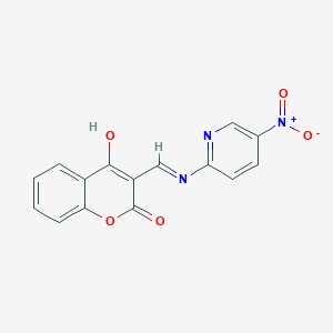 molecular formula C15H9N3O5 B14869941 (Z)-3-(((5-nitropyridin-2-yl)amino)methylene)chroman-2,4-dione 