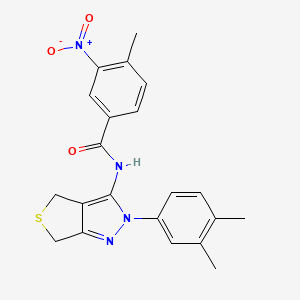 molecular formula C21H20N4O3S B14869994 N-(2-(3,4-dimethylphenyl)-4,6-dihydro-2H-thieno[3,4-c]pyrazol-3-yl)-4-methyl-3-nitrobenzamide 