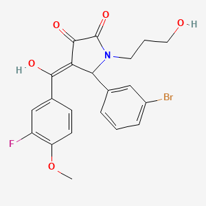 (4Z)-5-(3-bromophenyl)-4-[(3-fluoro-4-methoxyphenyl)-hydroxymethylidene]-1-(3-hydroxypropyl)pyrrolidine-2,3-dione