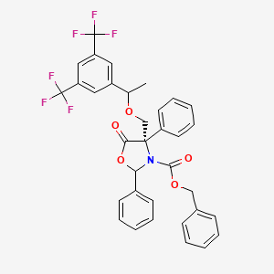 (2R,4S)-Benzyl 4-(((R)-1-(3,5-bis(trifluoromethyl)phenyl)ethoxy)methyl)-5-oxo-2,4-diphenyloxazolidine-3-carboxylate