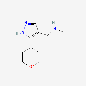 N-methyl-1-(5-(tetrahydro-2H-pyran-4-yl)-1H-pyrazol-4-yl)methanamine