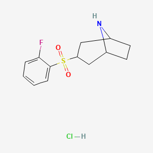 molecular formula C13H17ClFNO2S B14870069 3-((2-Fluorophenyl)sulfonyl)-8-azabicyclo[3.2.1]octane hydrochloride 