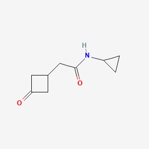 molecular formula C9H13NO2 B14870115 N-cyclopropyl-2-(3-oxocyclobutyl)acetamide 