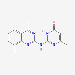 molecular formula C15H15N5O B1487012 2-[(4,8-dimethylquinazolin-2-yl)amino]-6-methylpyrimidin-4(3H)-one CAS No. 362000-34-8