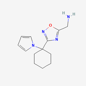 molecular formula C13H18N4O B14870121 (3-(1-(1H-pyrrol-1-yl)cyclohexyl)-1,2,4-oxadiazol-5-yl)methanamine 