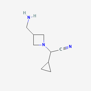 molecular formula C9H15N3 B14870123 2-(3-(Aminomethyl)azetidin-1-yl)-2-cyclopropylacetonitrile 