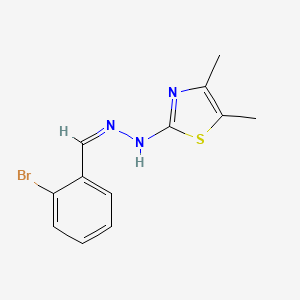 molecular formula C12H12BrN3S B14870134 (Z)-2-(2-(2-bromobenzylidene)hydrazinyl)-4,5-dimethylthiazole 