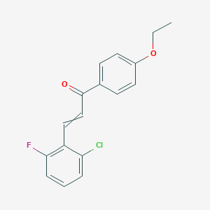 molecular formula C17H14ClFO2 B14870177 (E)-3-(2-chloro-6-fluoro-phenyl)-1-(4-ethoxyphenyl)prop-2-en-1-one 