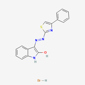 (E)-3-((E)-(4-phenylthiazol-2(3H)-ylidene)hydrazono)indolin-2-one hydrobromide