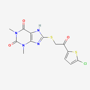 8-((2-(5-chlorothiophen-2-yl)-2-oxoethyl)thio)-1,3-dimethyl-1H-purine-2,6(3H,7H)-dione