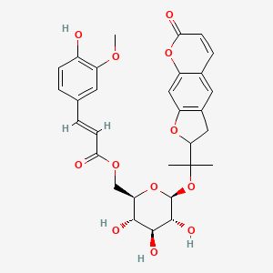 molecular formula C30H32O12 B14870200 [(2R,3S,4S,5R,6S)-3,4,5-trihydroxy-6-[2-(7-oxo-2,3-dihydrofuro[3,2-g]chromen-2-yl)propan-2-yloxy]oxan-2-yl]methyl (E)-3-(4-hydroxy-3-methoxyphenyl)prop-2-enoate 