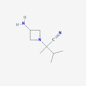 molecular formula C9H17N3 B14870256 2-(3-Aminoazetidin-1-yl)-2,3-dimethylbutanenitrile 