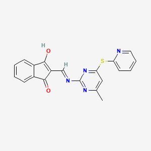 2-(((4-Methyl-6-(2-pyridylthio)pyrimidin-2-YL)amino)methylene)indane-1,3-dione