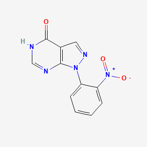 molecular formula C11H7N5O3 B1487032 1-(2-nitrophenyl)-1H,4H,5H-pyrazolo[3,4-d]pyrimidin-4-one CAS No. 65973-97-9