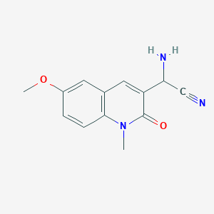 molecular formula C13H13N3O2 B14870324 2-Amino-2-(6-methoxy-1-methyl-2-oxo-1,2-dihydroquinolin-3-yl)acetonitrile 