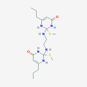 molecular formula C18H32N6O2S2 B14870370 2,2'-(ethane-1,2-diyldiimino)bis[2-(methylsulfanyl)-6-propyl-2,3-dihydropyrimidin-4(1H)-one] 