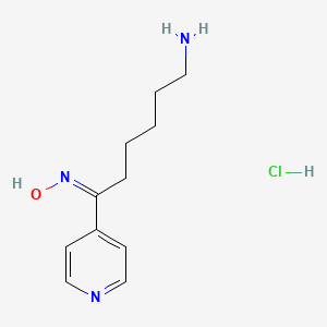 molecular formula C11H18ClN3O B1487039 6-Amino-1-pyridin-4-YL-hexan-1-one oxime hydrochloride CAS No. 1178005-36-1