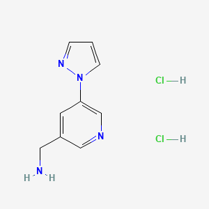 (5-(1H-pyrazol-1-yl)pyridin-3-yl)methanamine dihydrochloride