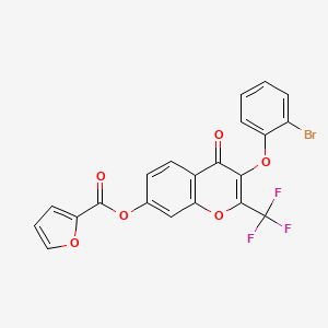 3-(2-bromophenoxy)-4-oxo-2-(trifluoromethyl)-4H-chromen-7-yl furan-2-carboxylate