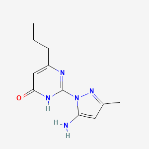 molecular formula C11H15N5O B1487043 2-(5-amino-3-methyl-1H-pyrazol-1-yl)-6-propylpyrimidin-4(3H)-one CAS No. 1171768-45-8