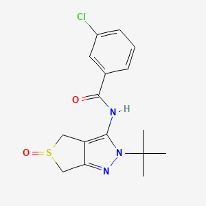 molecular formula C16H18ClN3O2S B14870431 N-(2-tert-butyl-5-oxido-2,6-dihydro-4H-thieno[3,4-c]pyrazol-3-yl)-3-chlorobenzamide 