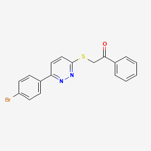 molecular formula C18H13BrN2OS B14870439 2-((6-(4-Bromophenyl)pyridazin-3-yl)thio)-1-phenylethanone 