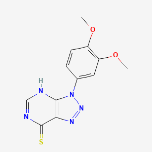 molecular formula C12H11N5O2S B1487044 3-(3,4-二甲氧基苯基)-3H-[1,2,3]三唑并[4,5-d]嘧啶-7-硫醇 CAS No. 1082531-03-0