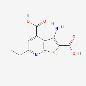 molecular formula C12H12N2O4S B14870453 3-Amino-6-isopropylthieno[2,3-b]pyridine-2,4-dicarboxylic acid 