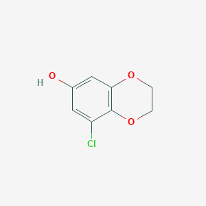 molecular formula C8H7ClO3 B14870461 8-Chloro-2,3-dihydrobenzo[b][1,4]dioxin-6-ol 