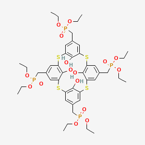 molecular formula C44H60O16P4S4 B14870515 Octaethyl ((12,32,52,72-tetrahydroxy-2,4,6,8-tetrathia-1,3,5,7(1,3)-tetrabenzenacyclooctaphane-15,35,55,75-tetrayl)tetrakis(methylene))tetrakis(phosphonate) 